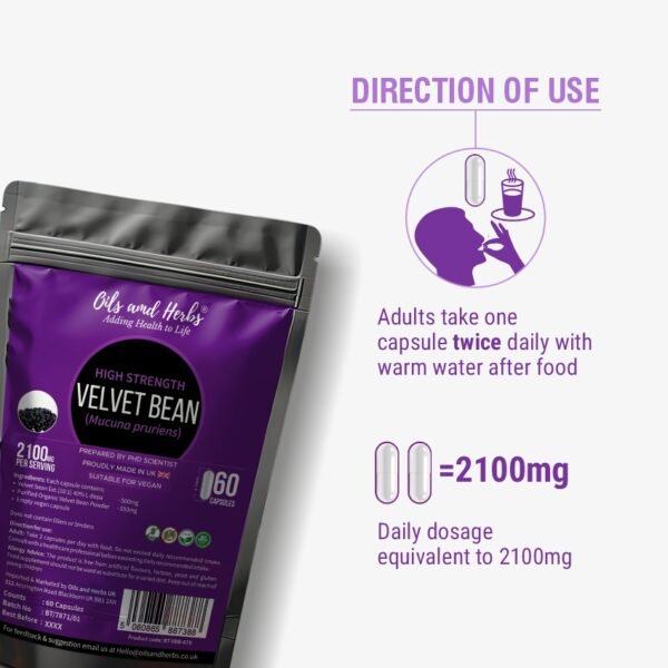 High Strength Velvet Bean Capsules - 2100mg