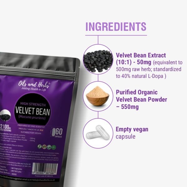 High Strength Velvet Bean Capsules - 2100mg