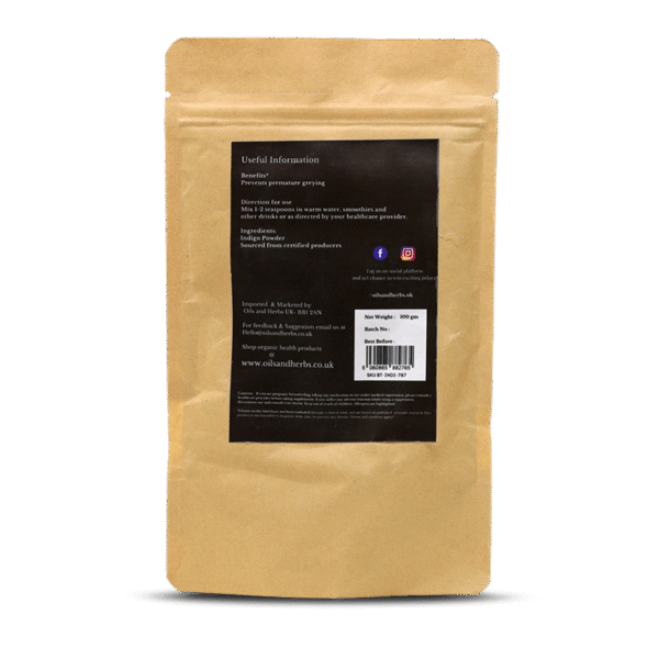 Organic Indigo Powder for Hair- 100% Pure, Clean and Natural